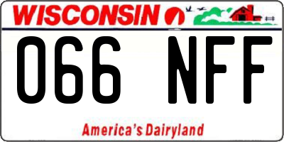 WI license plate 066NFF