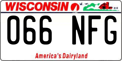 WI license plate 066NFG
