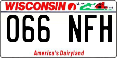 WI license plate 066NFH