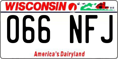 WI license plate 066NFJ