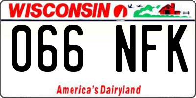 WI license plate 066NFK