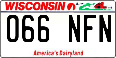 WI license plate 066NFN