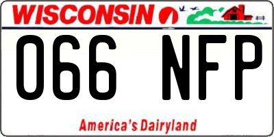 WI license plate 066NFP