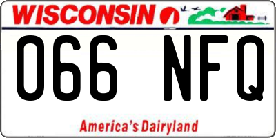 WI license plate 066NFQ