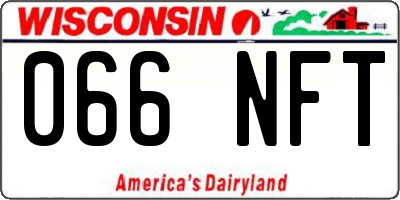WI license plate 066NFT