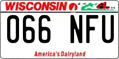 WI license plate 066NFU