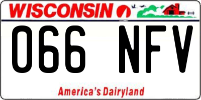 WI license plate 066NFV