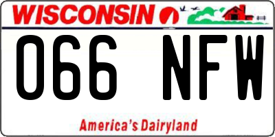 WI license plate 066NFW