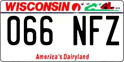 WI license plate 066NFZ