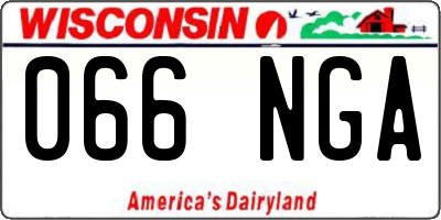 WI license plate 066NGA