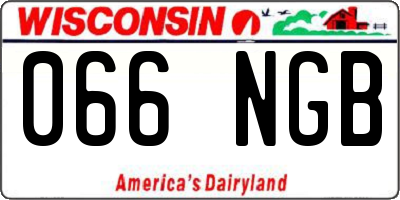 WI license plate 066NGB