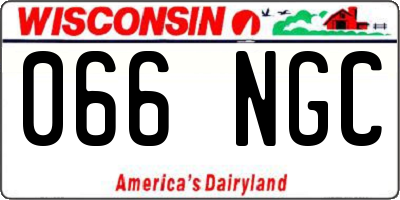 WI license plate 066NGC