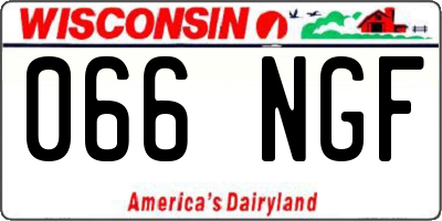 WI license plate 066NGF
