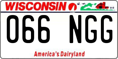 WI license plate 066NGG