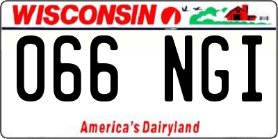 WI license plate 066NGI