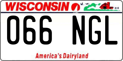 WI license plate 066NGL