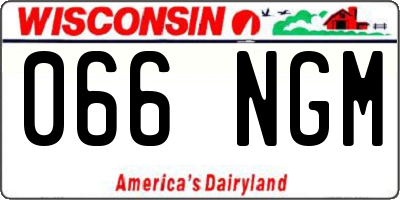 WI license plate 066NGM