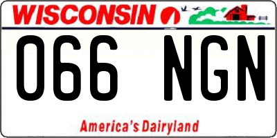 WI license plate 066NGN