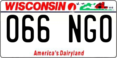 WI license plate 066NGO