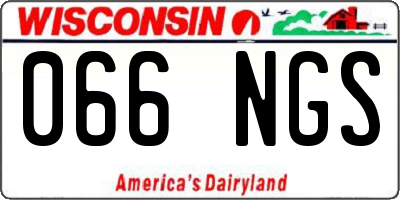 WI license plate 066NGS