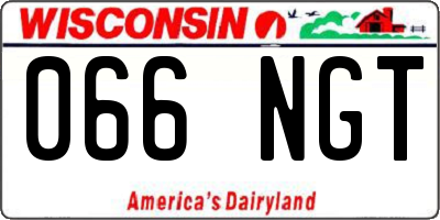 WI license plate 066NGT