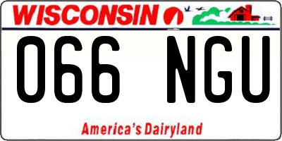 WI license plate 066NGU