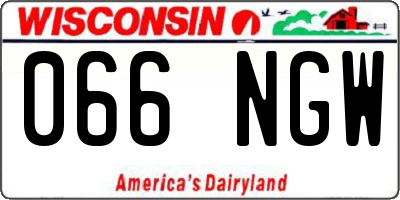 WI license plate 066NGW