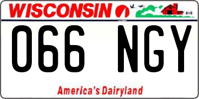 WI license plate 066NGY