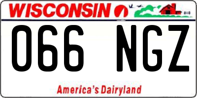 WI license plate 066NGZ