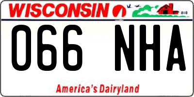 WI license plate 066NHA