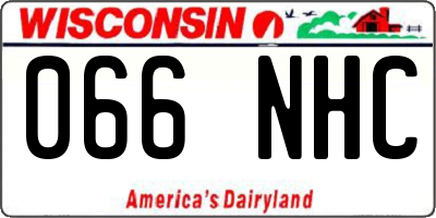 WI license plate 066NHC