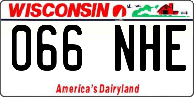 WI license plate 066NHE