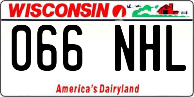 WI license plate 066NHL