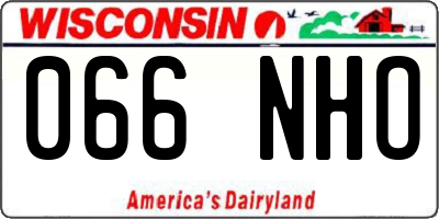 WI license plate 066NHO