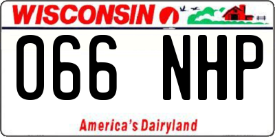 WI license plate 066NHP