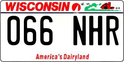 WI license plate 066NHR