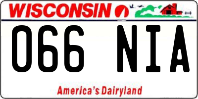 WI license plate 066NIA