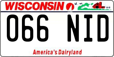 WI license plate 066NID