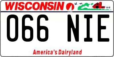 WI license plate 066NIE