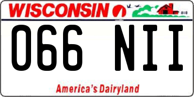 WI license plate 066NII