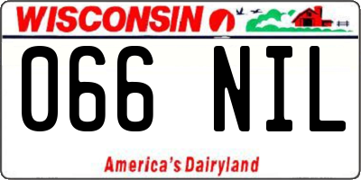 WI license plate 066NIL