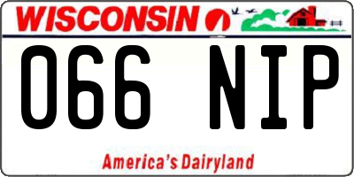 WI license plate 066NIP