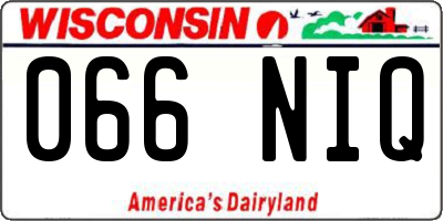 WI license plate 066NIQ