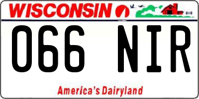WI license plate 066NIR