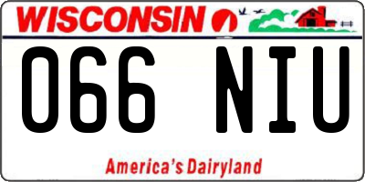 WI license plate 066NIU