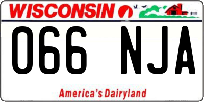WI license plate 066NJA