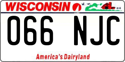 WI license plate 066NJC