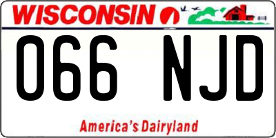 WI license plate 066NJD