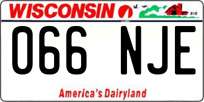 WI license plate 066NJE
