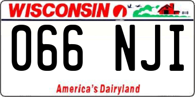 WI license plate 066NJI
